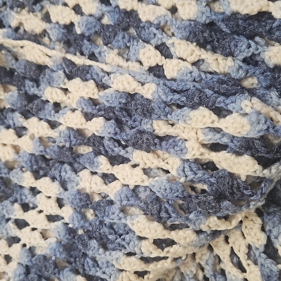 Crocheted Blue Ombre Blanket - Picture 2 of 3